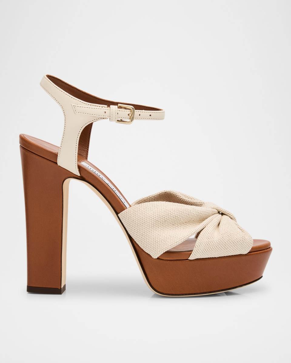Heloise 120 Vacchetta Ankle-Strap Platform Sandals